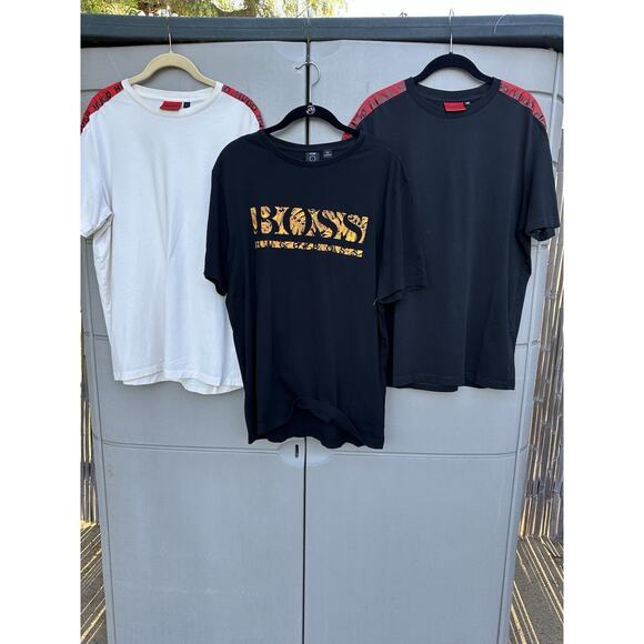 LOT OF 3 HUGO BOSS GRAPHIC T-SHIRTS STRIPED LOGO SZ L - Picture 3 of 16